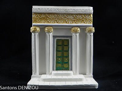 Grand Temple de Jérusalem pour crêche blanche de 4 cm