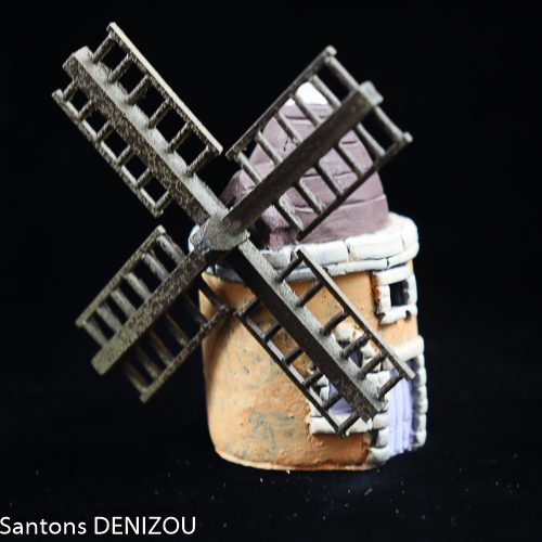 Moulin de Daudet en plâtre à l'échelle des santons puce de 2cm