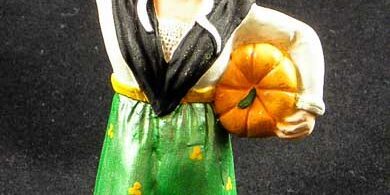 Femme citrouilles 9cm santon de femme aux citrouilles de 9 cm