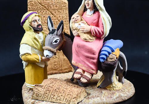 Fuite en Egypte Diorama 1 Santons de 7cm en diorama représentant la fuite en Egypte