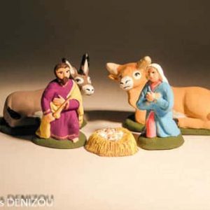 Santon Nativité complète en 4 cm