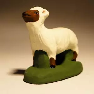 Mouton Debout Tête Noire pour santons de 7 cm