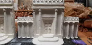 Prototypes de la façade du Temple pour crèche Blanche