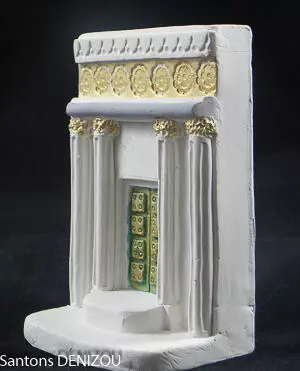 Facade Temple pour crèche blanche